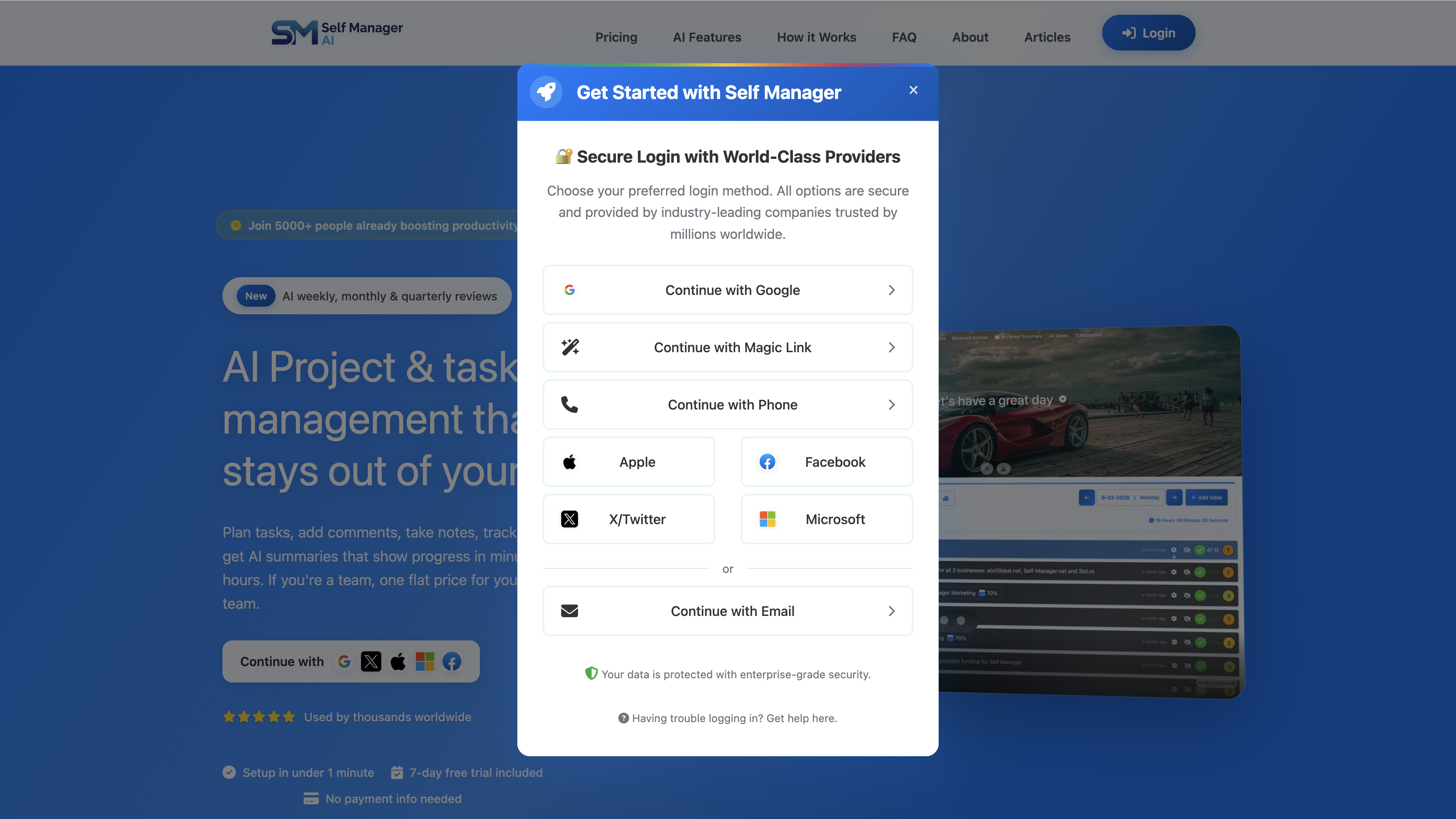 New login providers - Magic Link, Phone, Email, Facebook