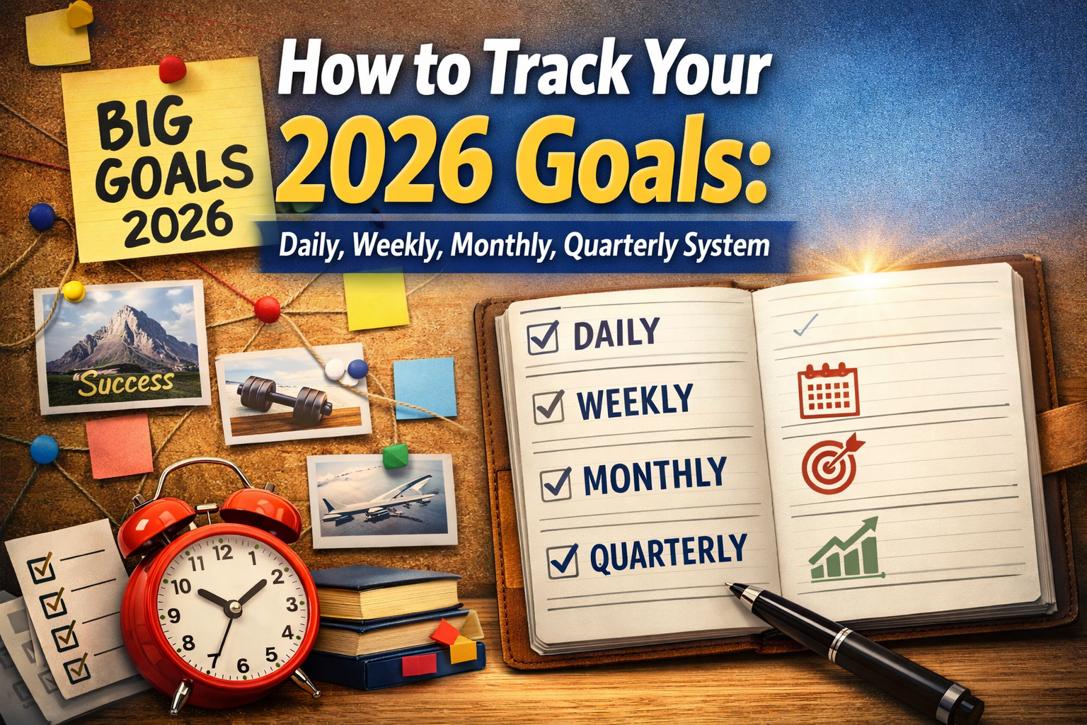 How to Track Your 2026 Goals: Daily, Weekly, Monthly, Quarterly System