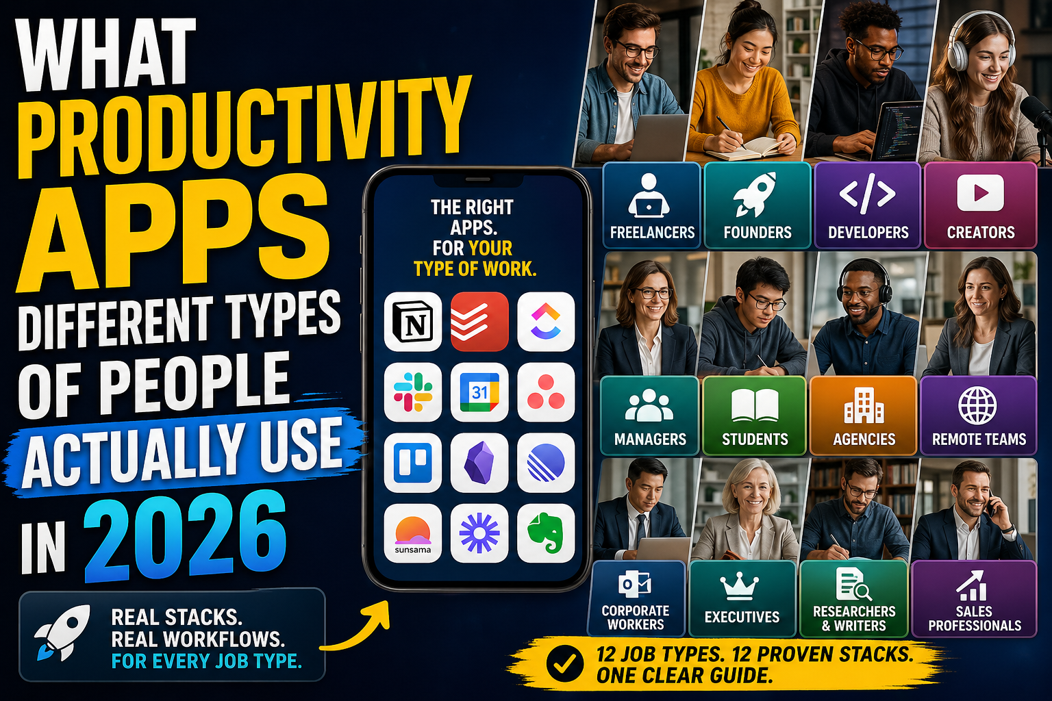 What Productivity Apps Different Types of People Actually Use in 2026