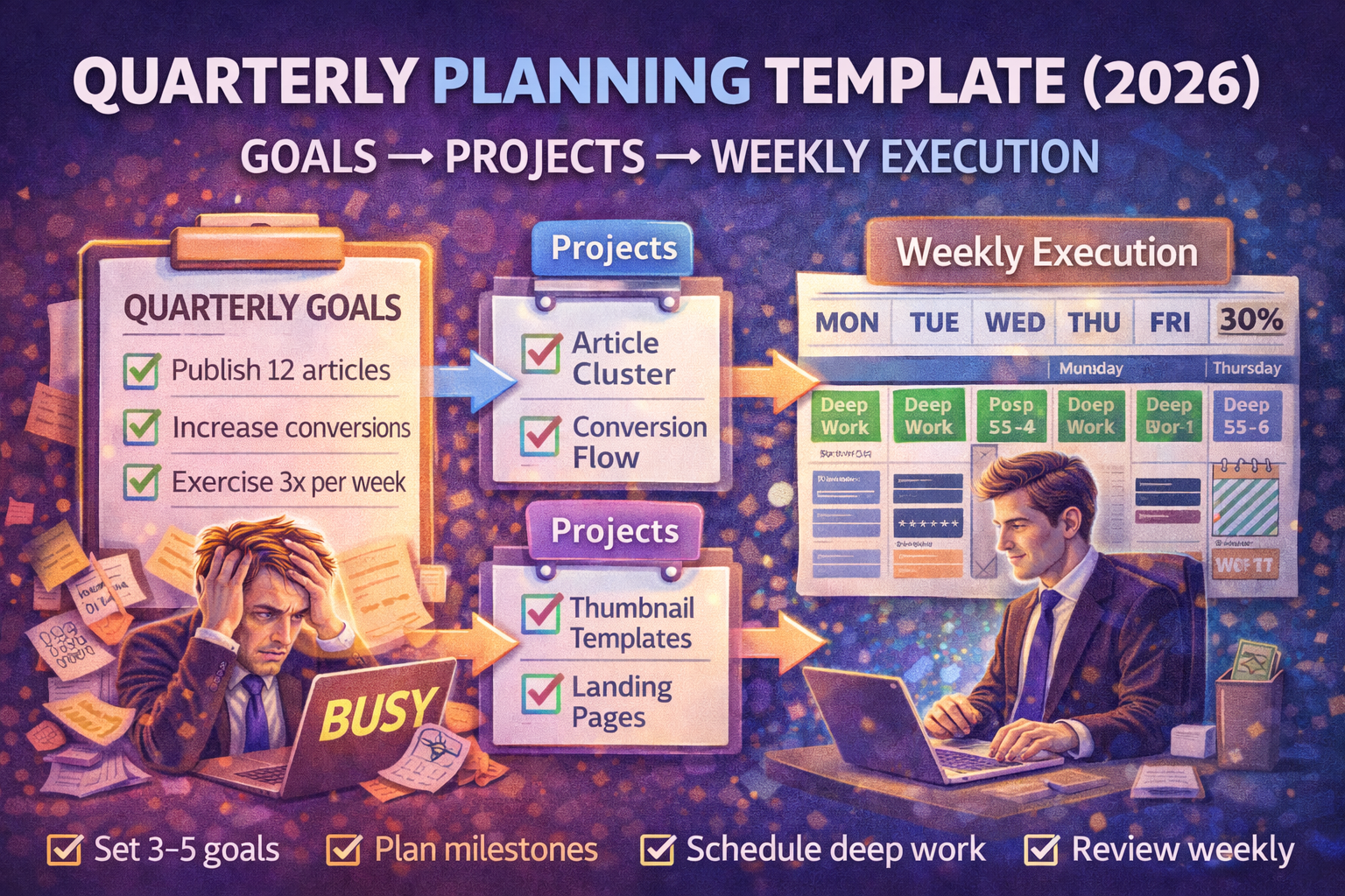 Quarterly Planning Template (2026): Goals → Projects → Weekly Execution