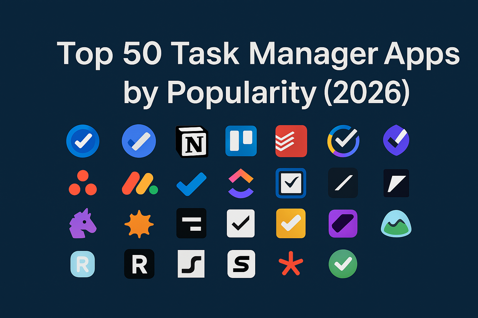 Top 50 Task Manager Apps by Popularity (2026)