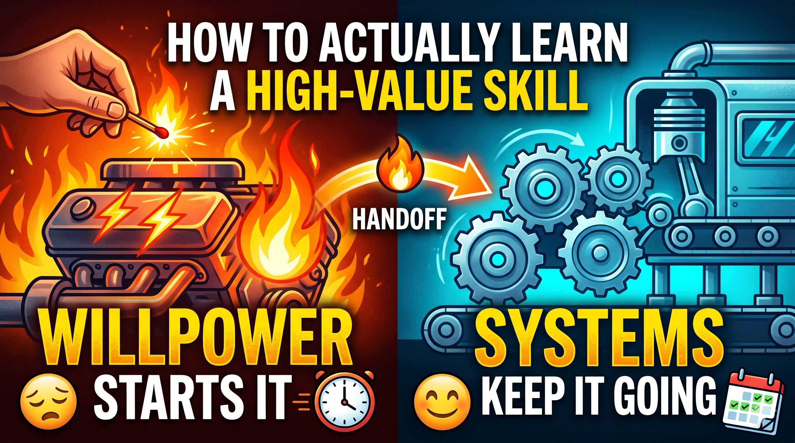 Willpower Starts It, Systems Keep It: How to Actually Learn a High-Value Skill