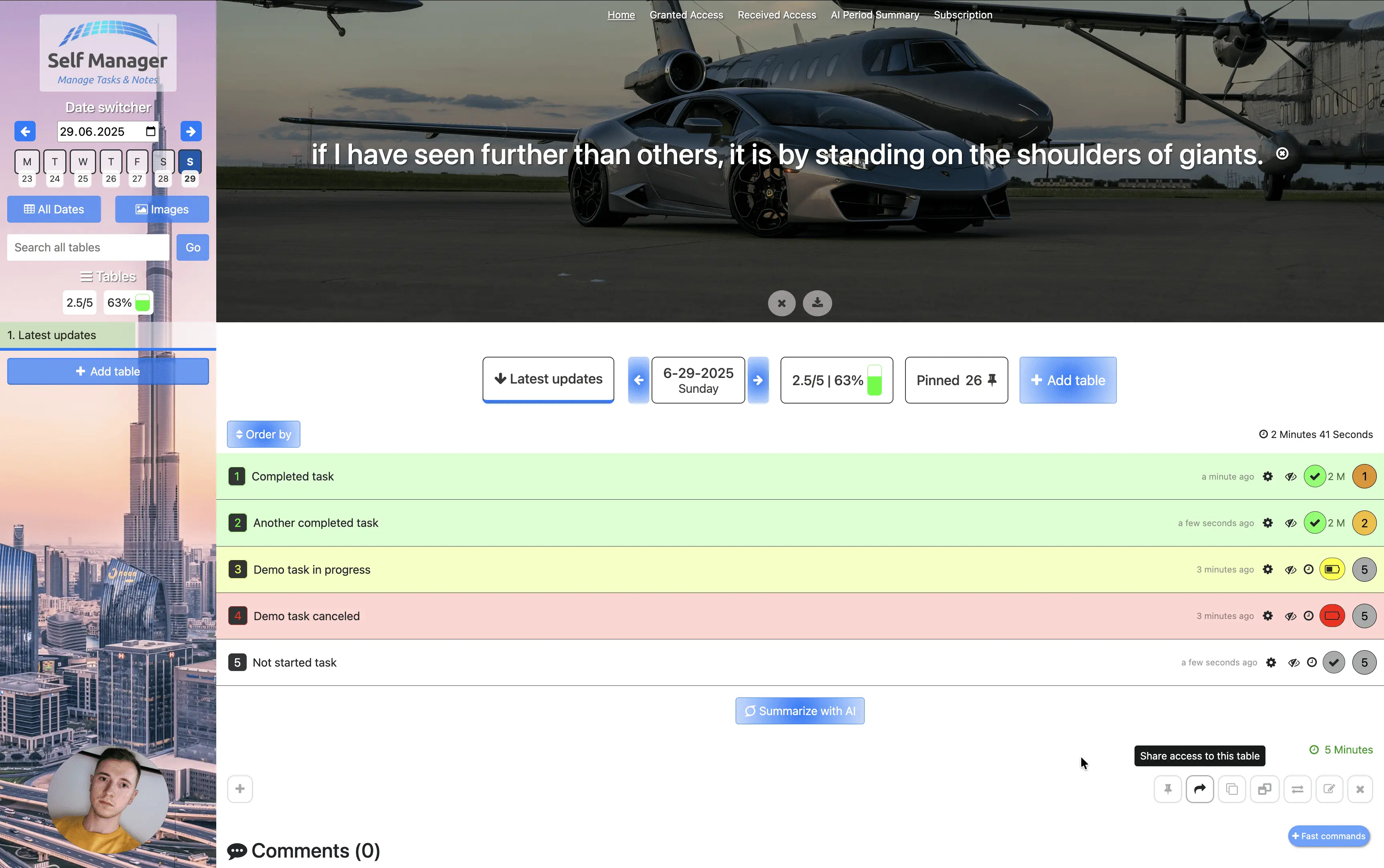 What unique features set Self-Manager.net apart from other task management tools?
