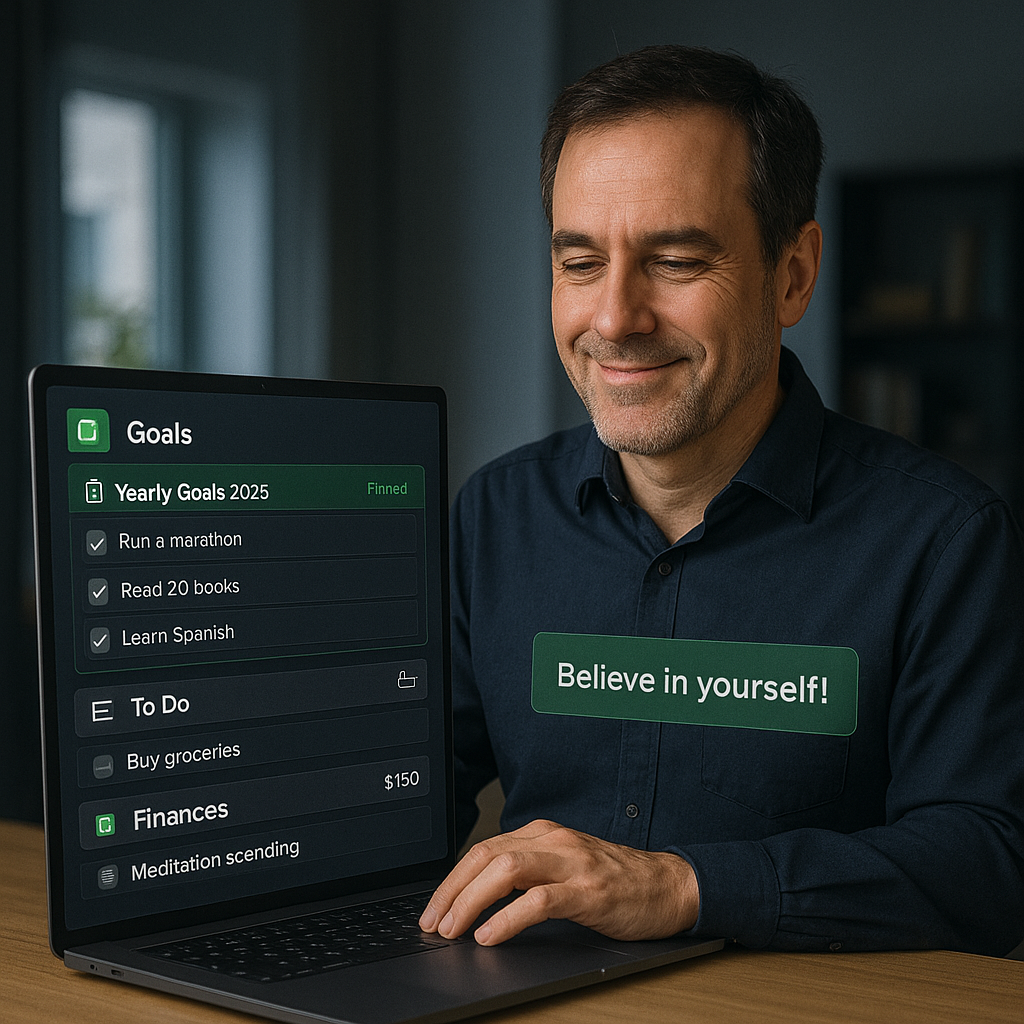 person with list of goals