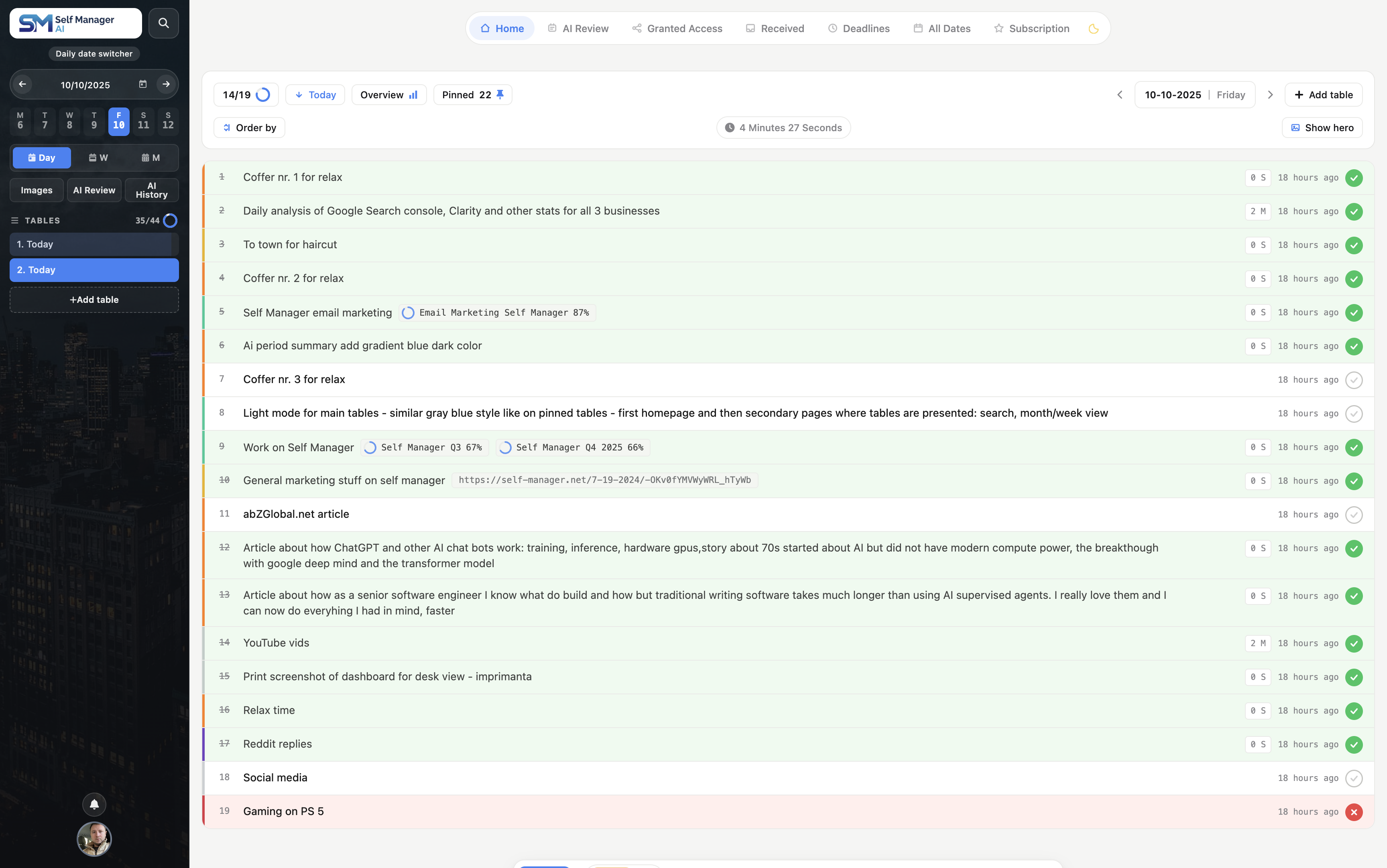 SelfManager.ai v4 light mode without top hero