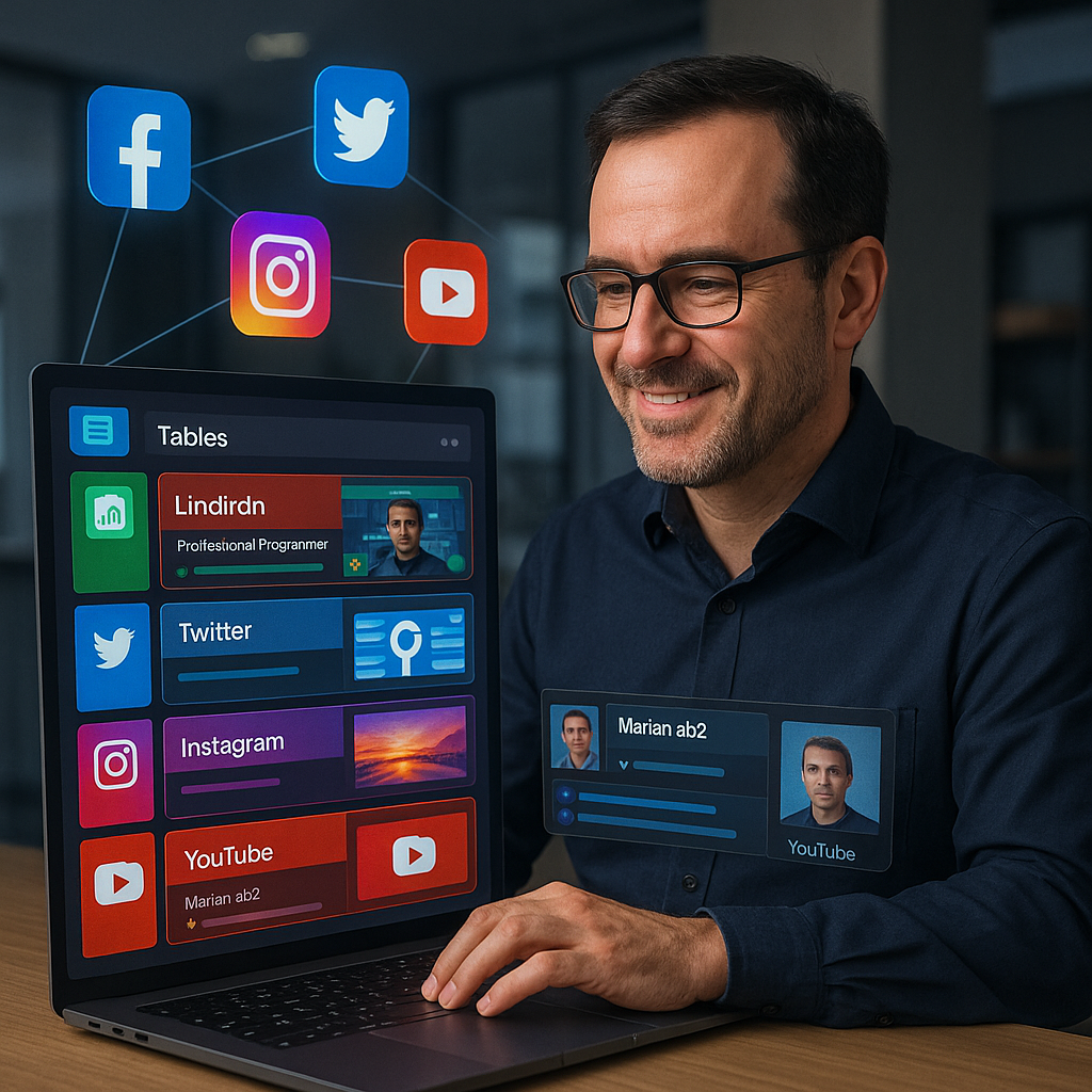 person working on social media